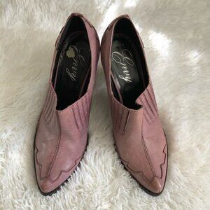 Envy Ankle Bootie 10 Western Style Leather Crushin Mauve Cowgirl Southern